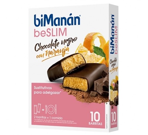 Bimanan beslim sustitutivo barritas (chocolate naranja 10 barritas x 31 g)