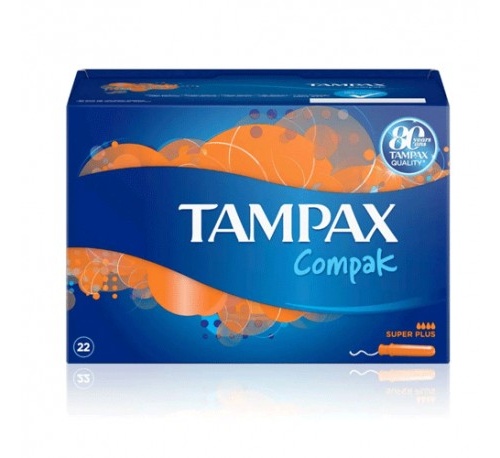 Tampax compak tampon 100%algodon (super plus 22 u)