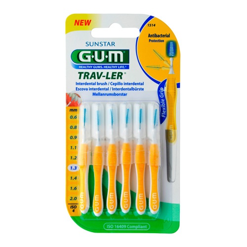 Cepillo interdental viaje - gum 1514 trav-ler (extrafino 1.3 mm conico 6 u)