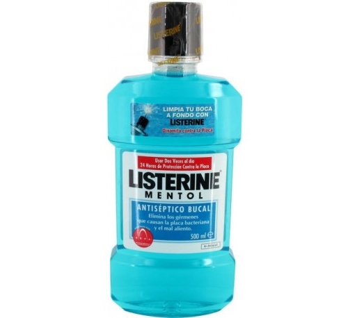 Listerine (1 envase 500 ml sabor mentol)