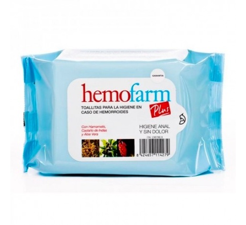 Hemofarm plus toallitas (sobre 60 toallitas cierrre tapa dura)