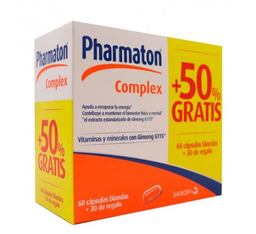 Pharmaton complex caps (60 + 30 capsulas pack promocional)