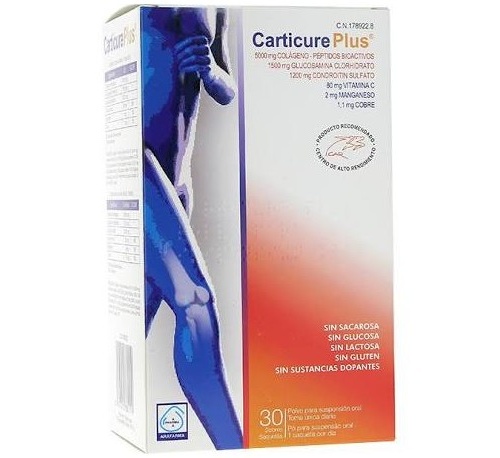 Carticure plus - condroitina + glucosamina + colageno (30 sobres)