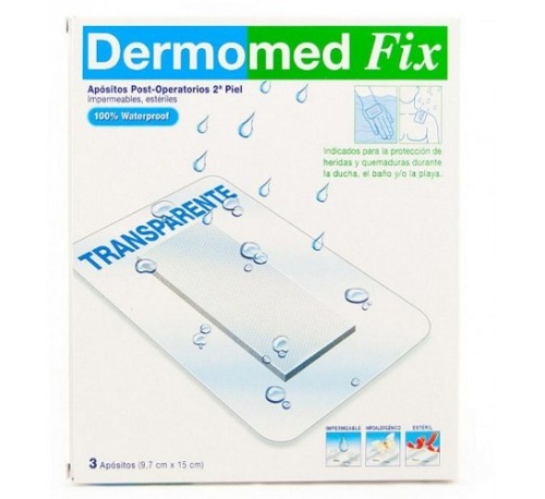 Dermomed fix segunda piel - aposito esteril (10 cm x 7.5 cm 4 u)