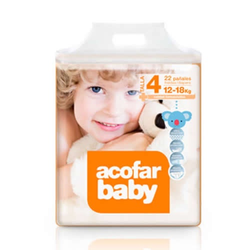 Acofarbaby pañal infantil (t- 4 12-18 kg 24 u)