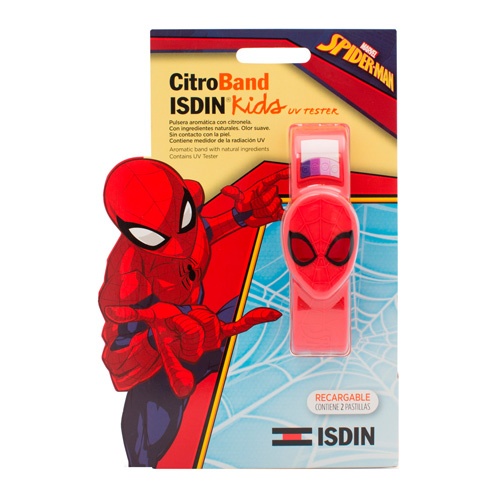 Citroband isdin kids + uv tester pulsera - edicion especial spiderman (c/ 2 recarga)