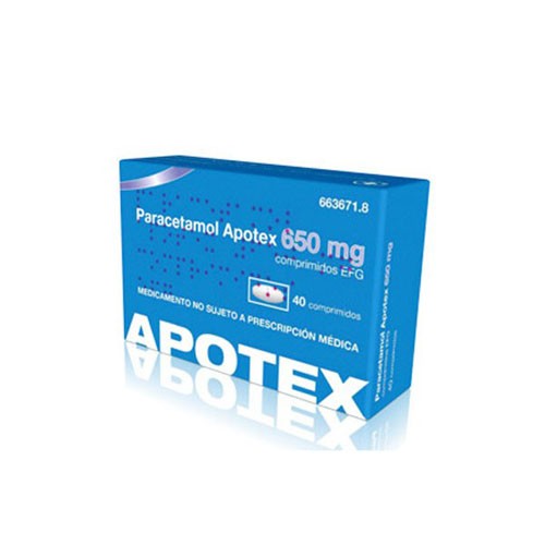 PARACETAMOL AUROVITAS SPAIN 650 mg COMPRIMIDOS EFG, 20 comprimidos