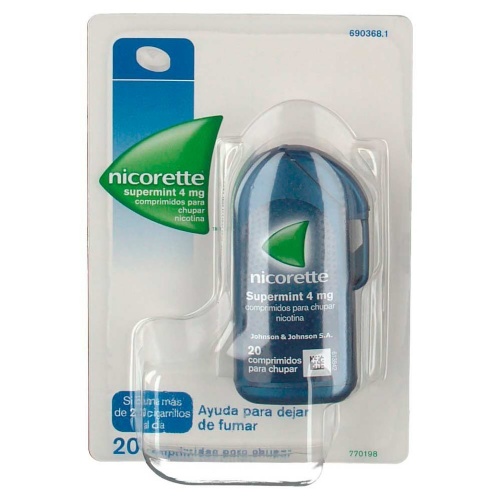 NICORETTE SUPERMINT 4 mg COMPRIMIDOS PARA CHUPAR EFG, 20 comprimidos