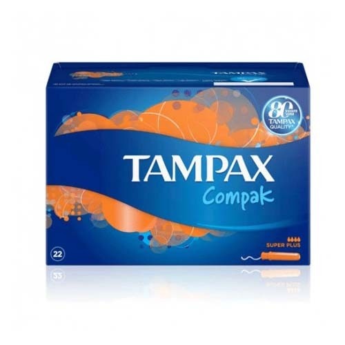 Tampax compak tampon 100%algodon  super plus 22