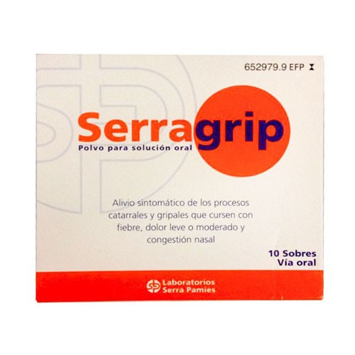 SERRAGRIP 650 MG/ 10 MG/ 4 MG POLVO PARA SOLUCION ORAL , 10 sobres