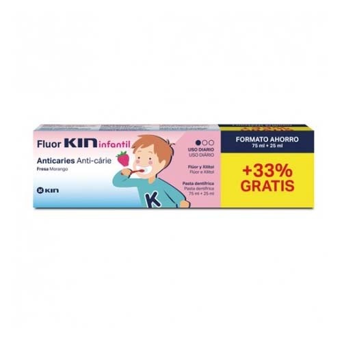 Fluor kin infantil pasta dentifrica (fresa 75 ml)