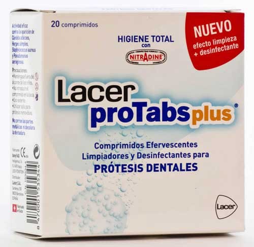 Lacer protabs plus comp - limpiador y desinfect aparato de ortodoncia (20 comprimidos)