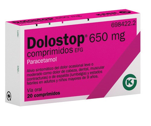 DOLOSTOP 650 MG COMPRIMIDOS , 20 comprimidos