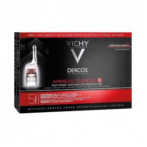 Dercos aminexil clinical 5 hombre (21 monodosis 6 ml)