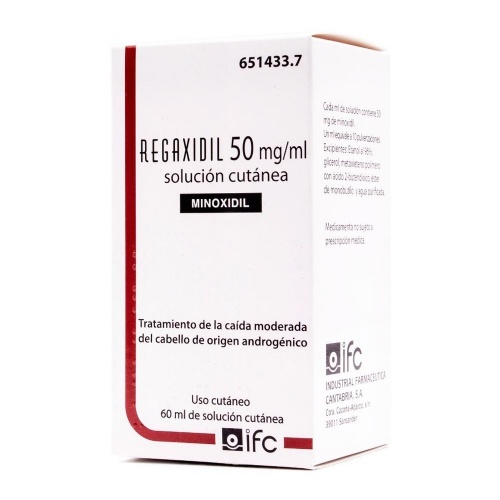 REGAXIDIL 50 mg/ml SOLUCION CUTANEA , 1 frasco de 60 ml