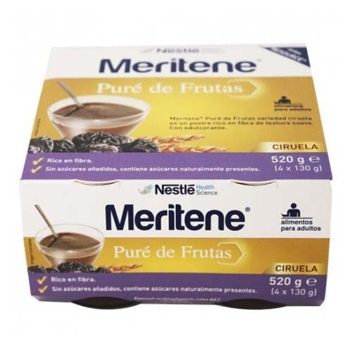 Meritene pure de frutas (130 g 4 tarrinas ciruela)