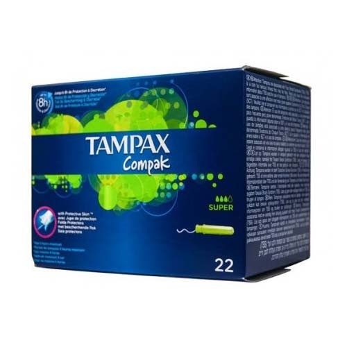 Tampax compak tampon 100%algodon (22 unidades super)