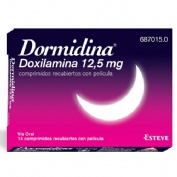 DORMIDINA DOXILAMINA 12,5 mg COMPRIMIDOS RECUBIERTOS CON PELICULA , 14 comprimidos