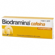 BIODRAMINA CAFEINA COMPRIMIDOS RECUBIERTOS , 4 comprimidos