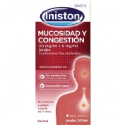 INISTON MUCOSIDAD Y CONGESTION 20 MG/ML + 6 MG/ML JARABE , 1 frasco de 200 ml